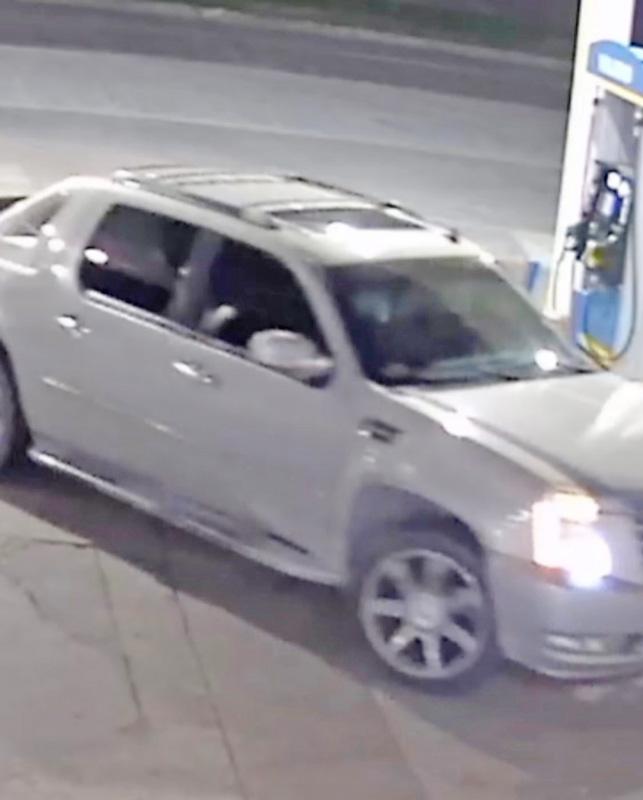 Surveillance image of suspected Cadillac Escalade in fatal hit and run on Dec. 30, 2021. Photo courtesy Ferris Police Department.
