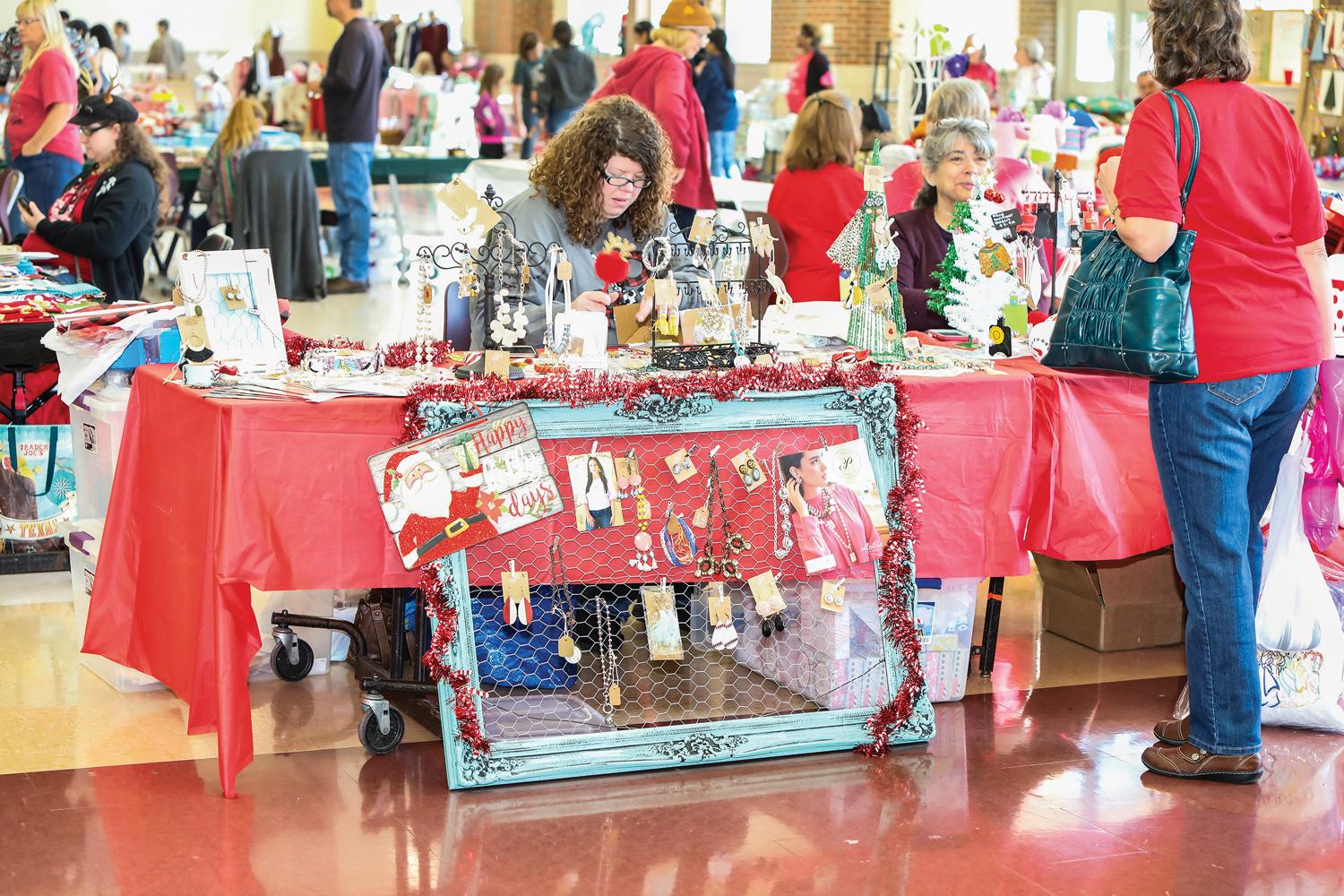 More than 25 vendors set up inside the Red Oak High School cafeteria for the 2019 Christmas Market.