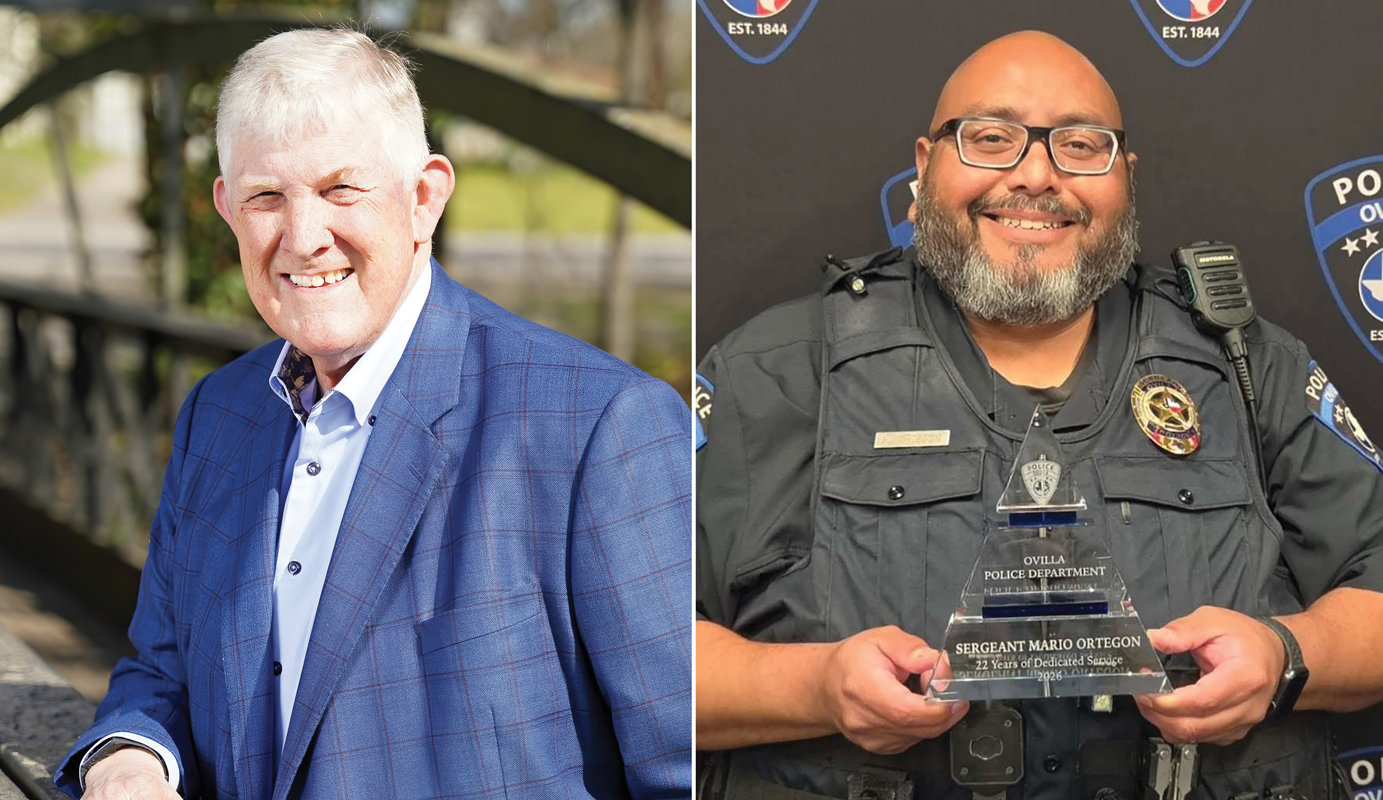 Ovilla Mayor Pro-Tem Doug Hunt (left), Ovillia Police Sergeant Mario Ortegon (right).