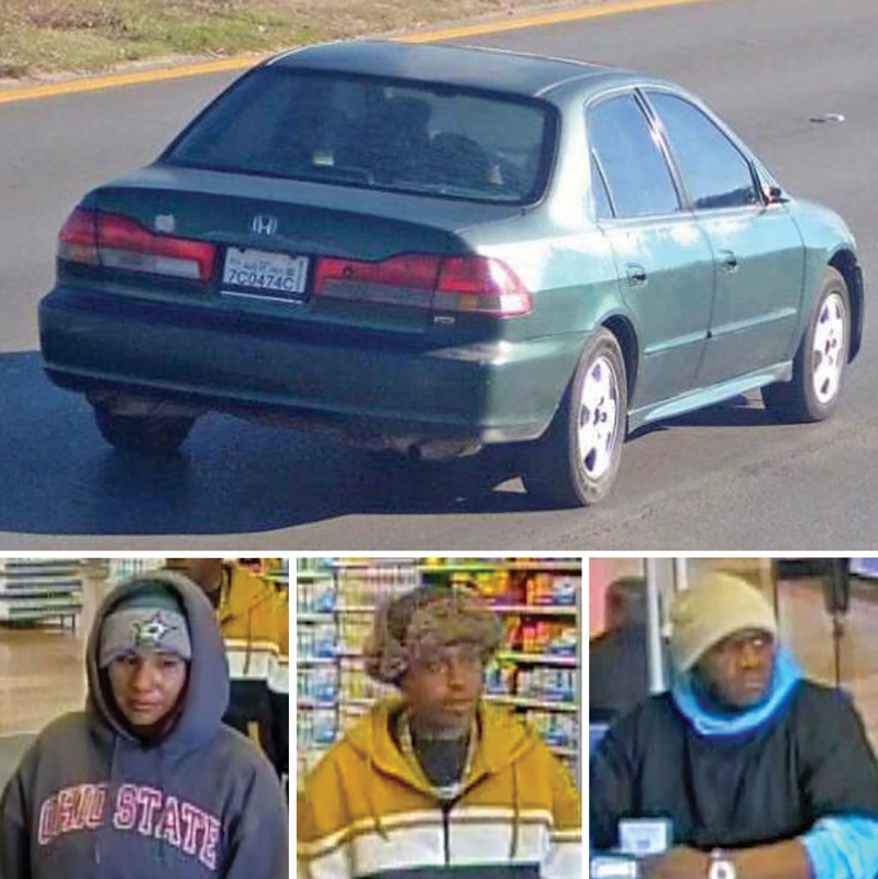 The images are from surveillance photos of the suspects as well as the suspect vehicle taken from the Midlothian Police Department’s Facebook page.