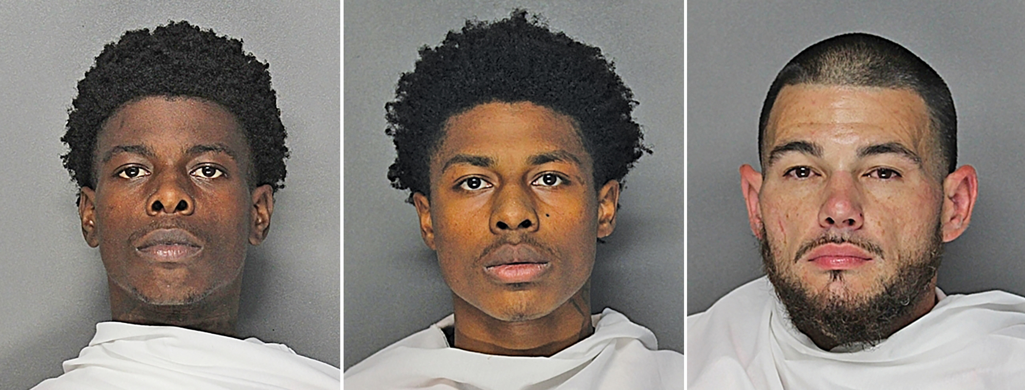 Aggravated robbery suspects left to right: Qymarion Lynn Bailey, Duncanville; Damijay Rashun Hubbard, Dallas; Derek George-Michael Coy, Duncanville