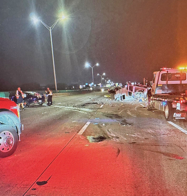 An early morning accident in the 1400 block of North IH-35E claimed the life of an unidentified 26-year-old Wilmer man. Image courtesy DeSoto Police Department.