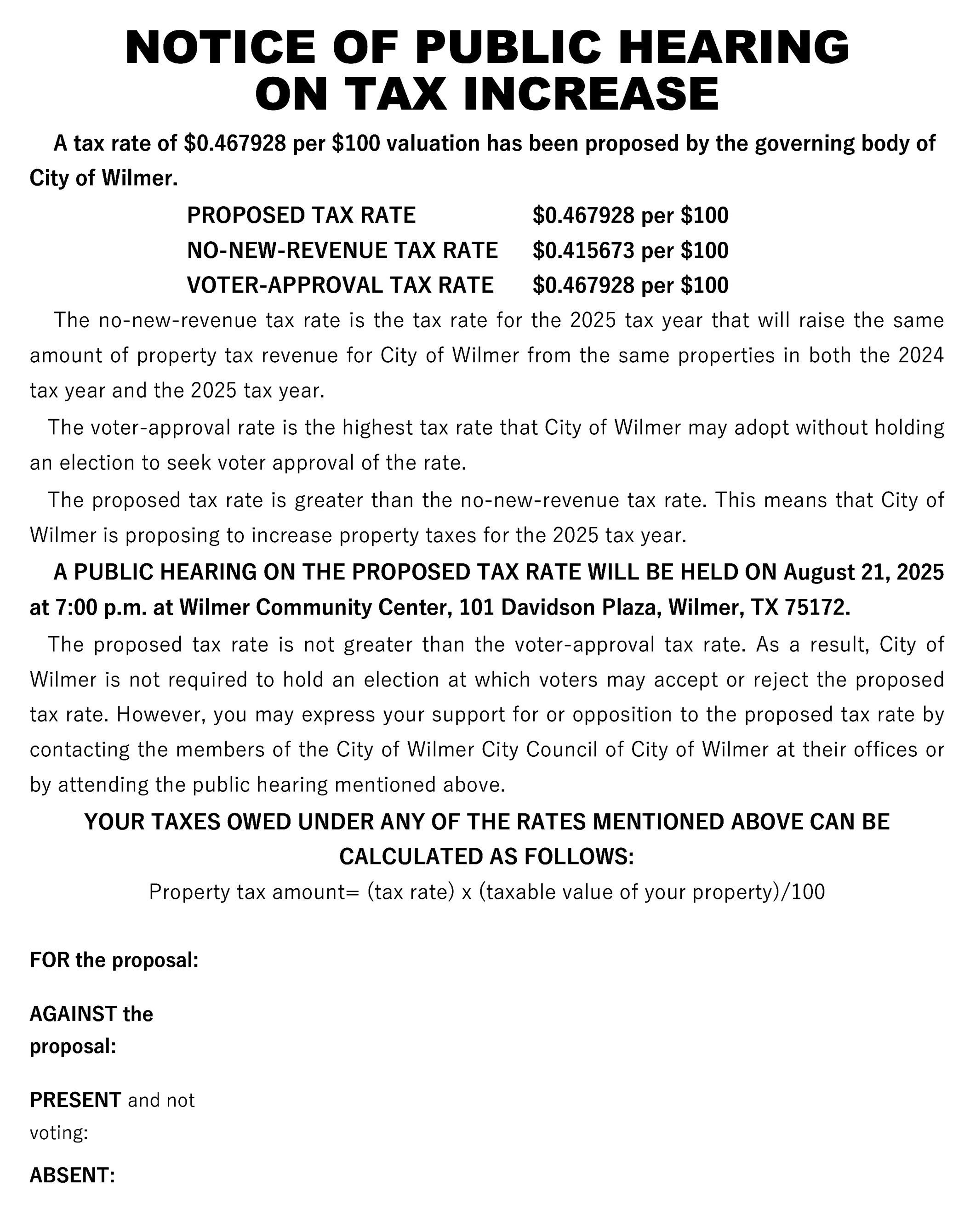 Publish one time in The Ellis County Press on Thursday, August 14, 2025.