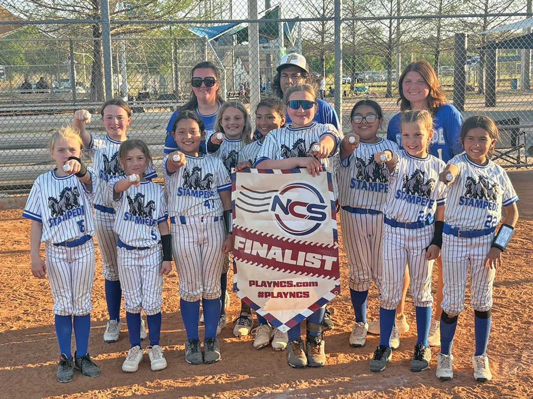 The 10U Stampede softball team, made up entirely of Ellis County players, competed in an intense weekend tournament, playing a total of eight games, including five consecutive games on Sunday alone. Submitted photo