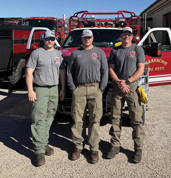 Waxahachie Fire and Rescue team members deployed include Fire Fighter Tedder, Lieutenant Corder, and Captain Sodek. Submitted photo.