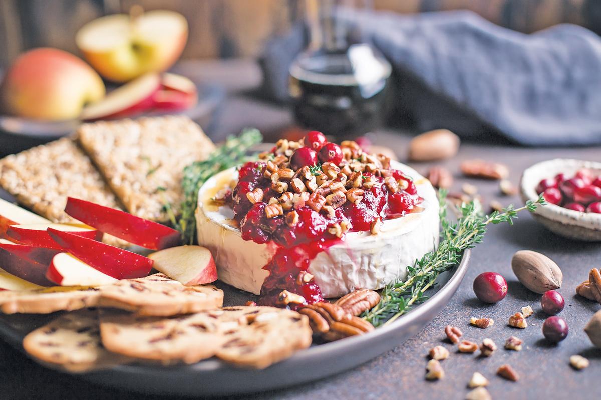 Baked Brie with Pecans and Cranberry Orange Chutney