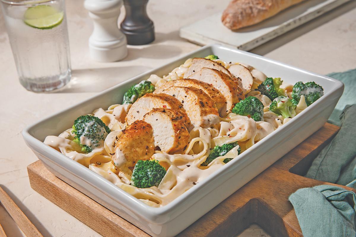 Chicken and Broccoli Alfredo with Fettuccine