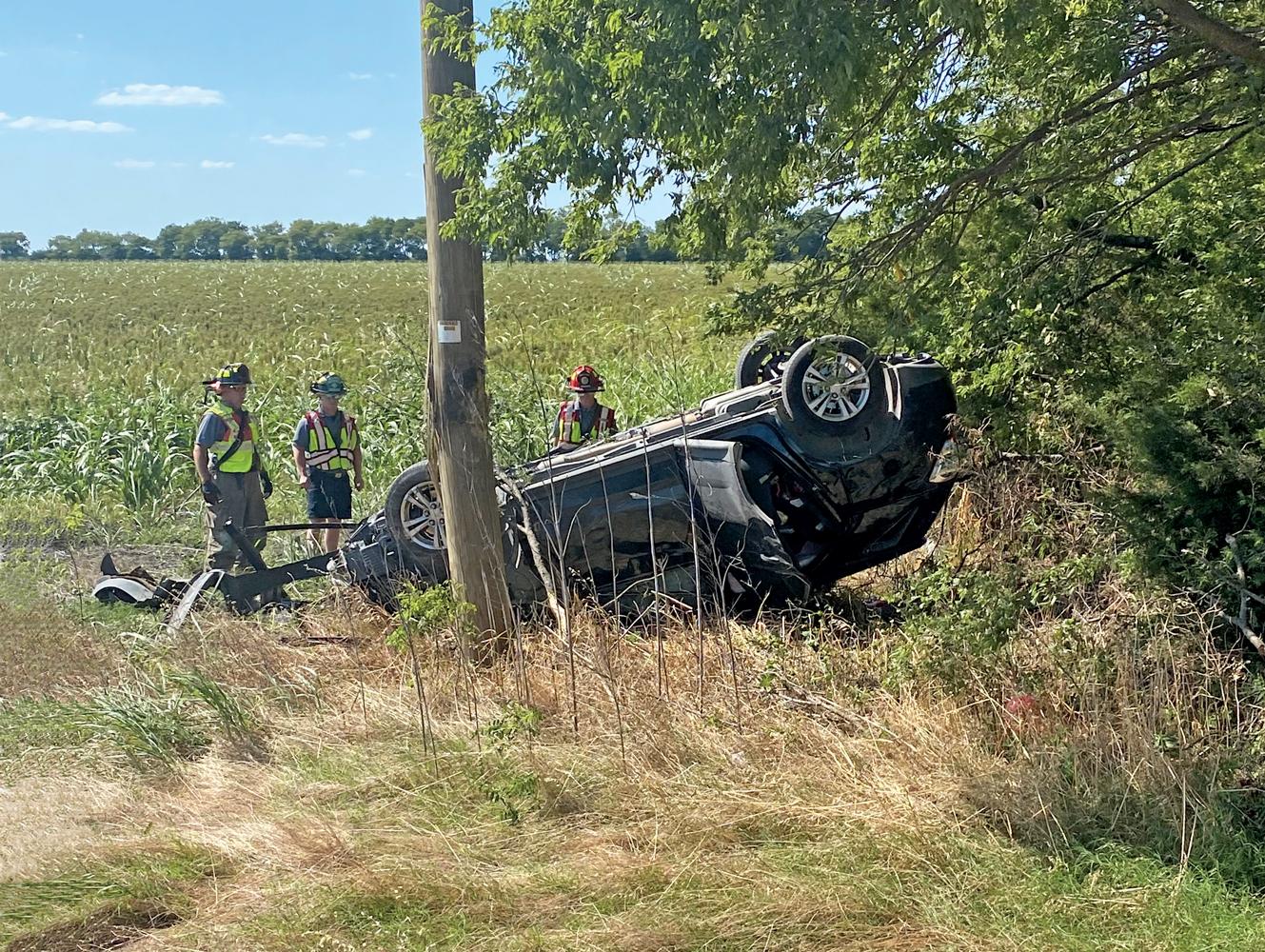 The Ferris Police and Fire departments responded to a vehicle that flipped on FM 660. The driver ran into a ditch, and her vehicle hit a culvert becoming airborne. The vehicle not only hit nearby trees, but also snapped a utility pole. 