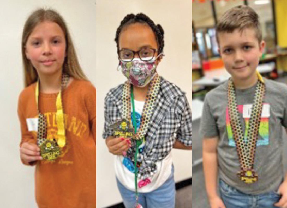 EASTRIDGE ELEMENTARY: Camille Pate, 1st Place; Macy White, 2nd Place; Colter Brown, 3rd Place.