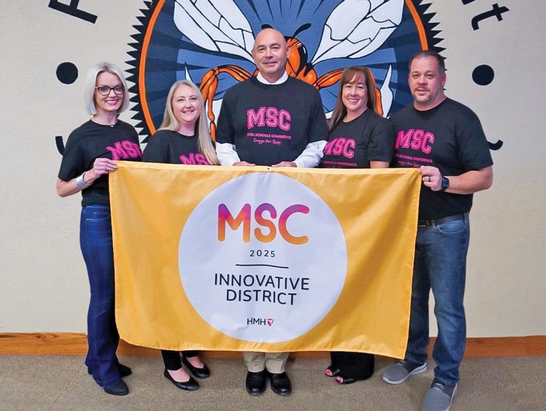 Assistant Superintendent Lindsey Wood; Lee Longino Elementary Principal Christy Murphy; Superintendent Hector Madrigal; Director of Teaching and Learning Kendra Gajdica; and Ferris High School Principal Christopher Guastella. 