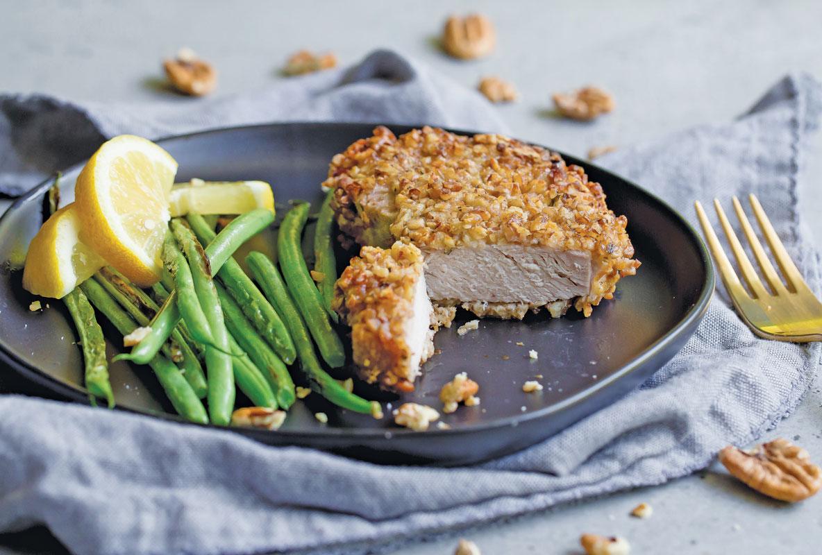 Pecan-crusted air fryer pork chops
