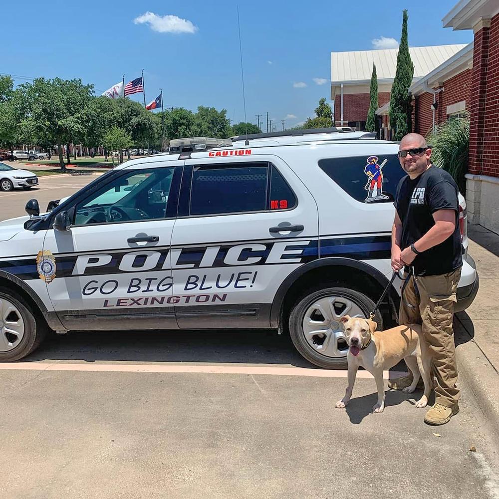 K9 Zero and Officer Beckfield of the Lexington, Missouri Police Department School District.