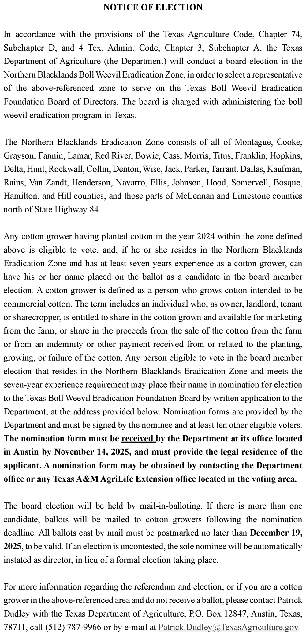 Publish one time in The Ellis County Press on Thursday, Oct. 16.
