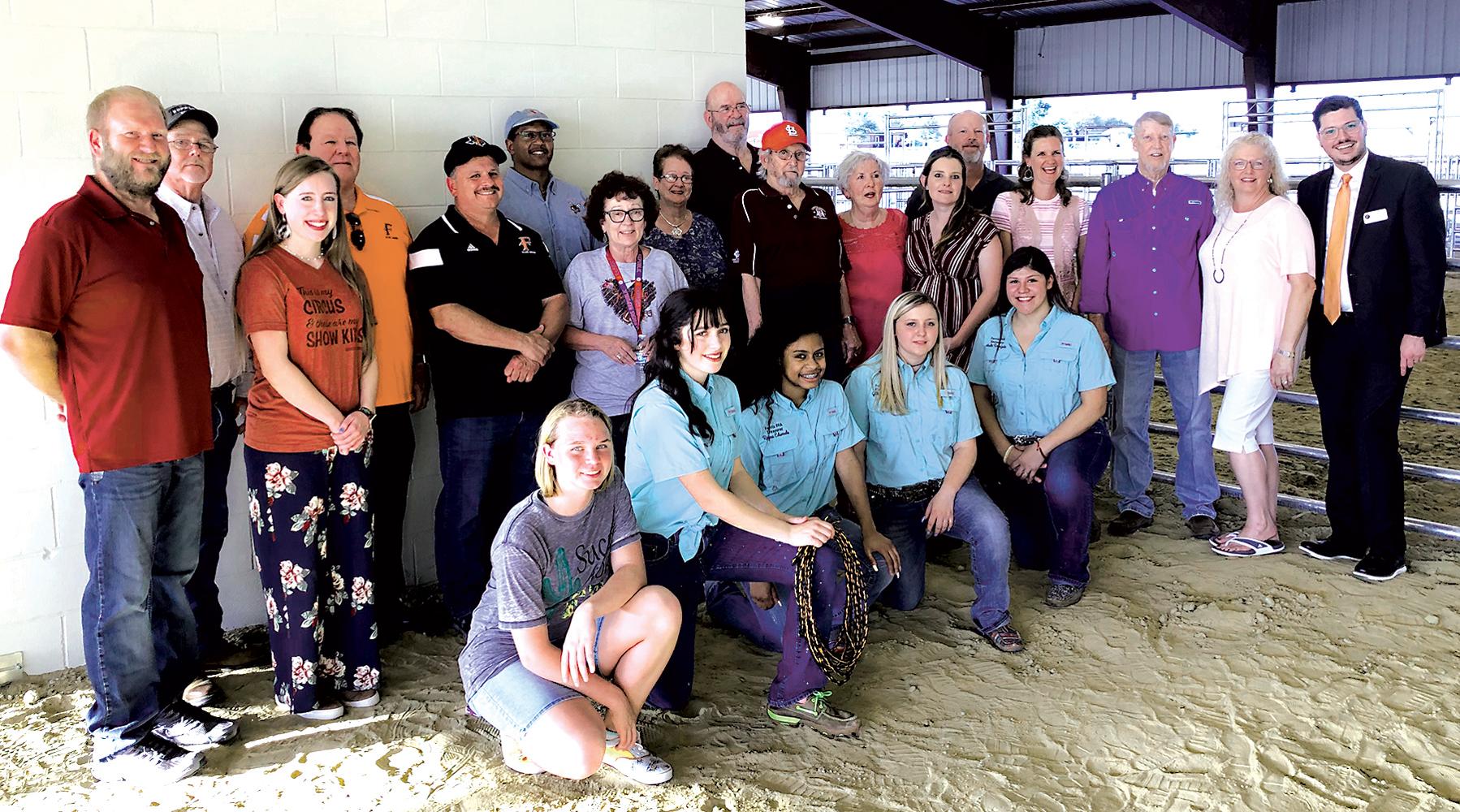 Ferris ISD School Board President Robert Scott, participated in the “rope” cutting celebration to mark the opening of the new MC Hammack Project Center. Members of the Ferris ISD School Board and Ferris FFA members participated in the event.