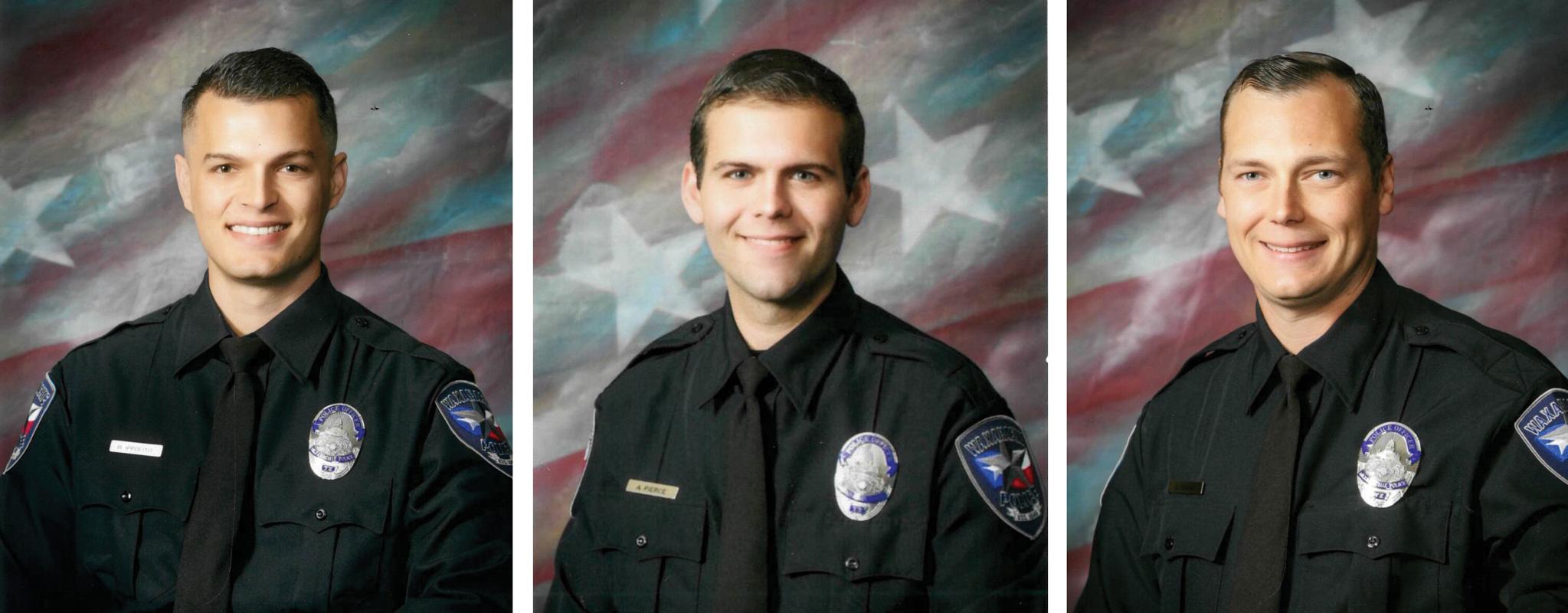 Officers Bryce Ippolito, Austin Pierce and Gabriel Young