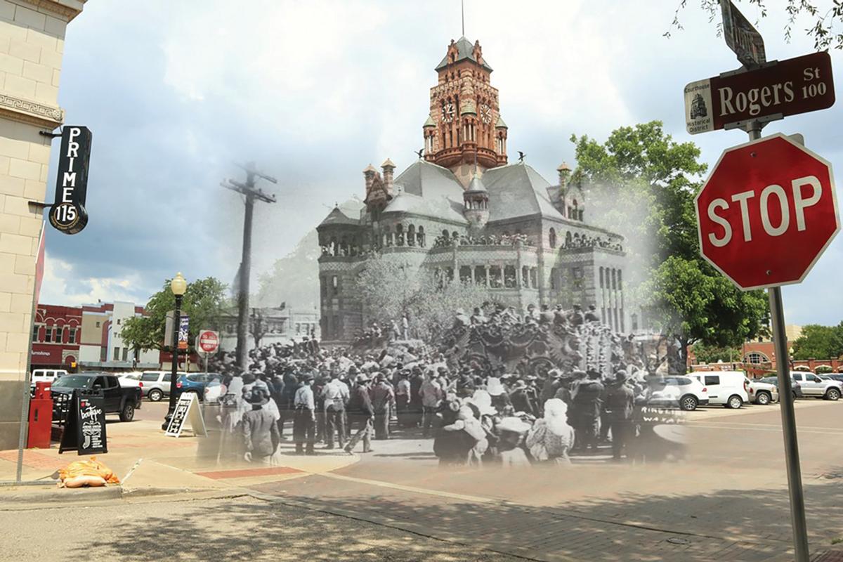 “Then and Now: The Ringling Brothers visit downtown Waxahachie in 1901.” 