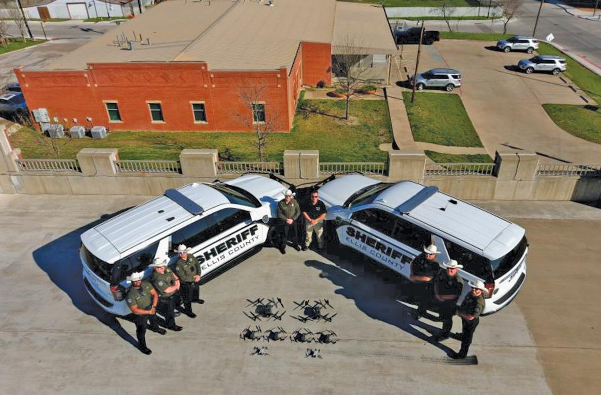 Ellis County Sheriff Brad Norman’s Unmanned Aerial System (Drone) Team. Photo Courtesy Ellis County Sheriff’s Office.