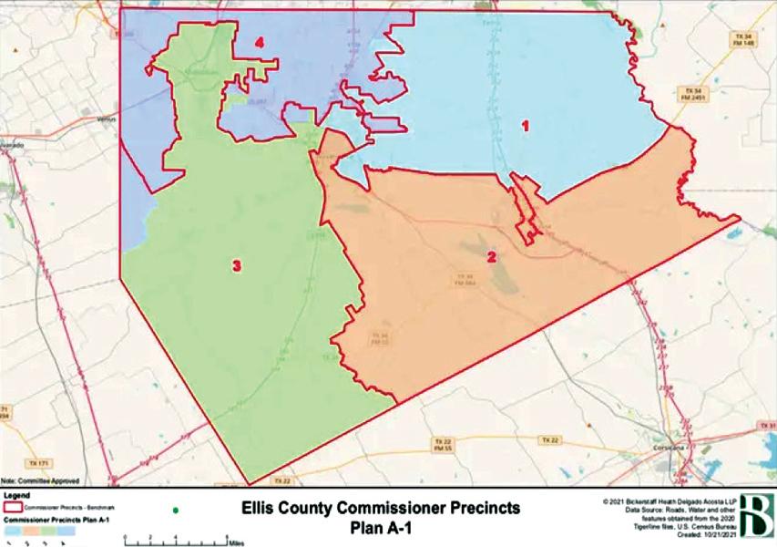 Ellis County Commissioner Precincts Plan A-1