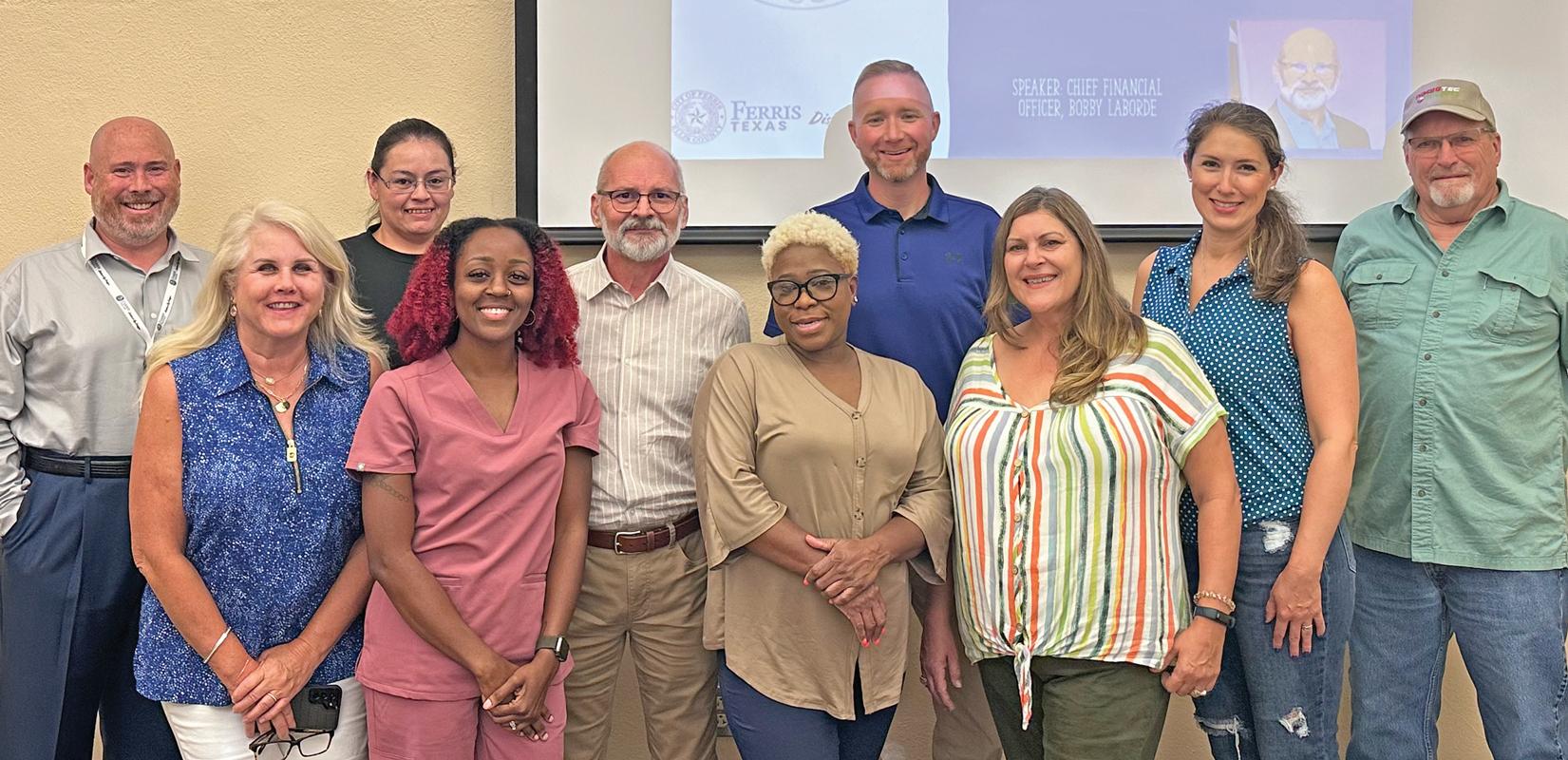 Front Row: (left to right) Bridgette Smiley, JaNair Osarollor, Yulanda Bell and Misty Tarver. Back Row: Chuck Allsup, Elena Ramirez, Bobby LaBorde, Brooks Williams, Daisy Greek and John Newell.