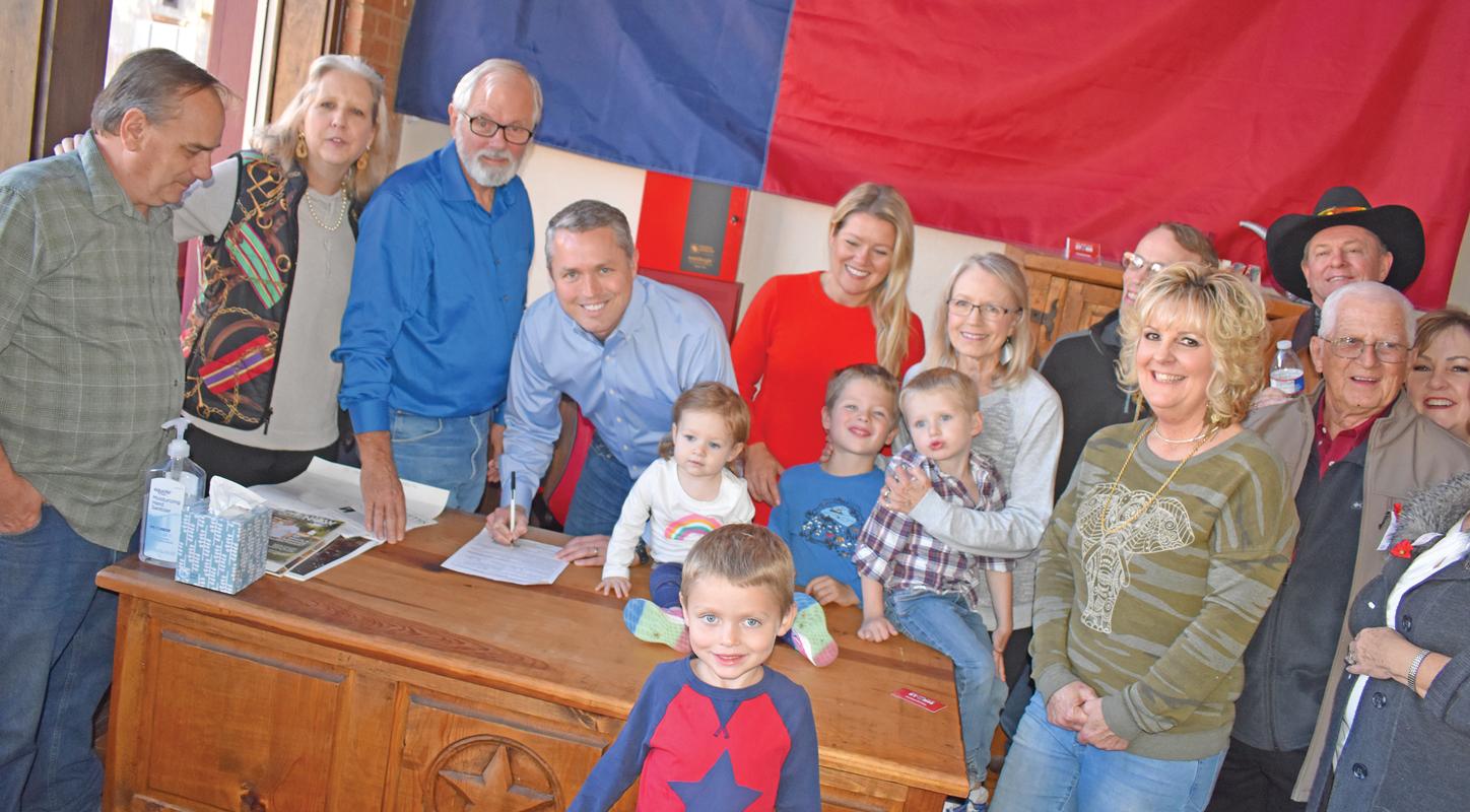 Republican candidates line up to run on new map Saturday at the Ellis County Republican  Headquarters in Waxagachie.  District 10 State Representative Brian Harrison is shown filing for re-election. Harrison beat out John Wray to fill the vacated seat left by Jake Ellzey when he was elected to Congress.
