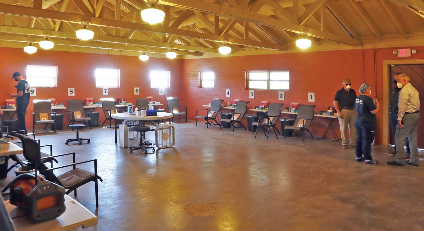 Located at the Ferris Scout House, the antibody infusion center has implemented a well-organized process to treat multiple patients at a time in a calm environment. 