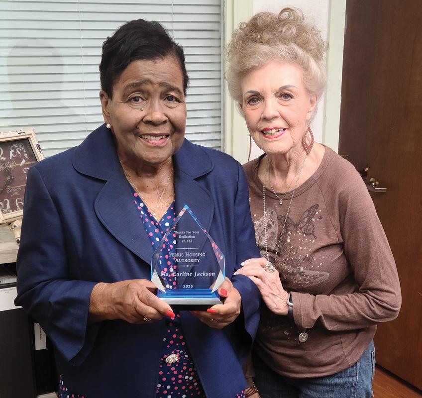 Earline Jackson (L) with Ferris Housing Authority Board Member Virginia January.