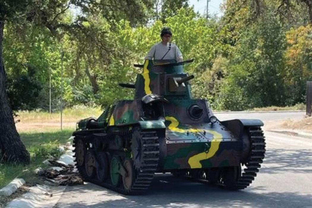 A replica Japanese Type 95 Ha-Go Light Tank was armed with a 37mm Type 98 gun and a couple of 7.7mm Type 97 machine guns. 