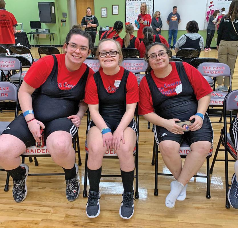 Lady ECU Powerlifters Nicole Alsup, Katie Tharp and Paige Greenburg.