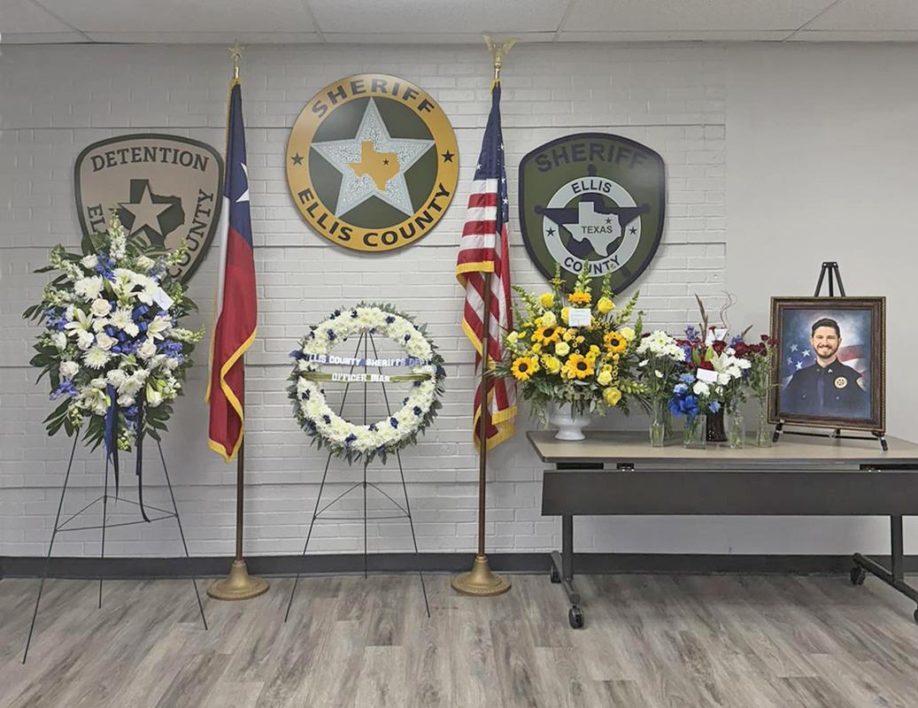 The memorial set up by Bias’ colleagues at the Wayne McCollum Detention Center at 300 S. Jackson St. in Waxahachie.