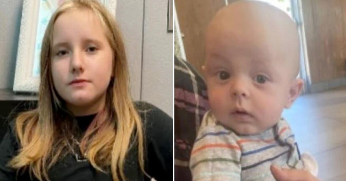  12-year-old Jada Rain Welch and her brother, 6-month-old Tristan Lee Welch.