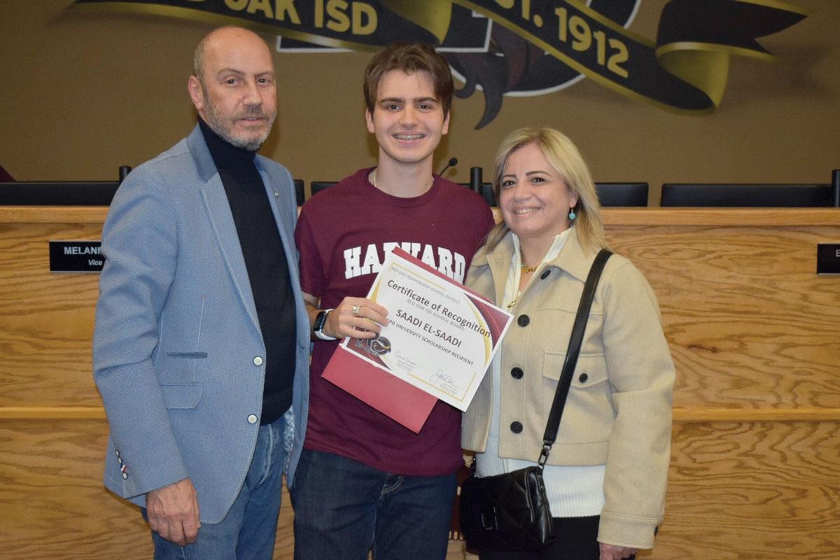 Saadi El-Saadi with his parents.