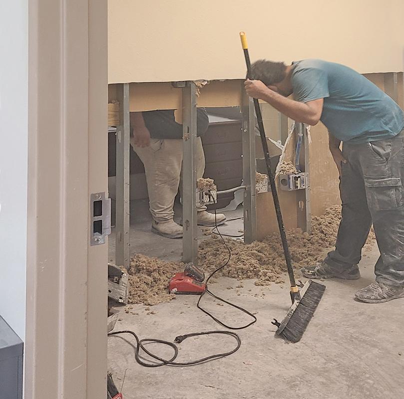 A company has been hired to strip the sheet rock and dry everything out with fans and dehumidifiers.