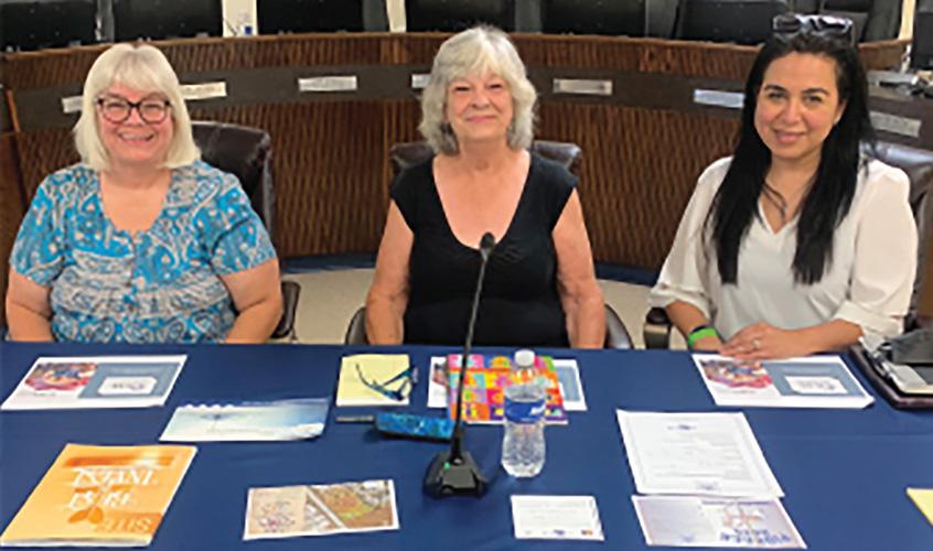 Wilmer Council Member Candy Madrigal, Wilmer Mayor Sheila Petta and President of Wilmer Economic Development Corporation Type A Elizabeth Barrientos.