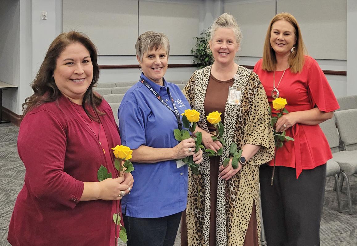 YELLOW ROSE CHAPTER OFFICERS – (L to R) Cynthia Olguin, City Secretary, City of Hutchins; Caryn Stevens, City Secretary, Red Oak; Ivy Peterson, City Secretary, City of Cleburne; Bobbie Jo Taylor, City Secretary, City of Ovilla.