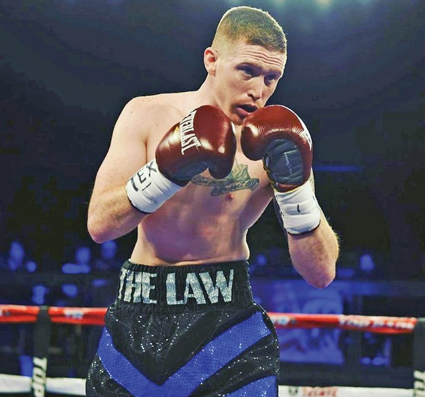 Determan during his boxing career. Photo courtesy Blue Line Boxing & Fitness.