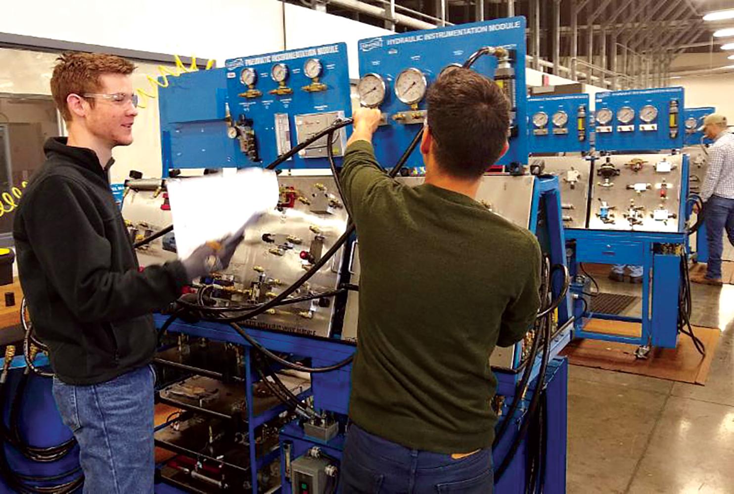 Students at Texas State Technical College in North Texas worked in recent Industrial Maintenance program class.