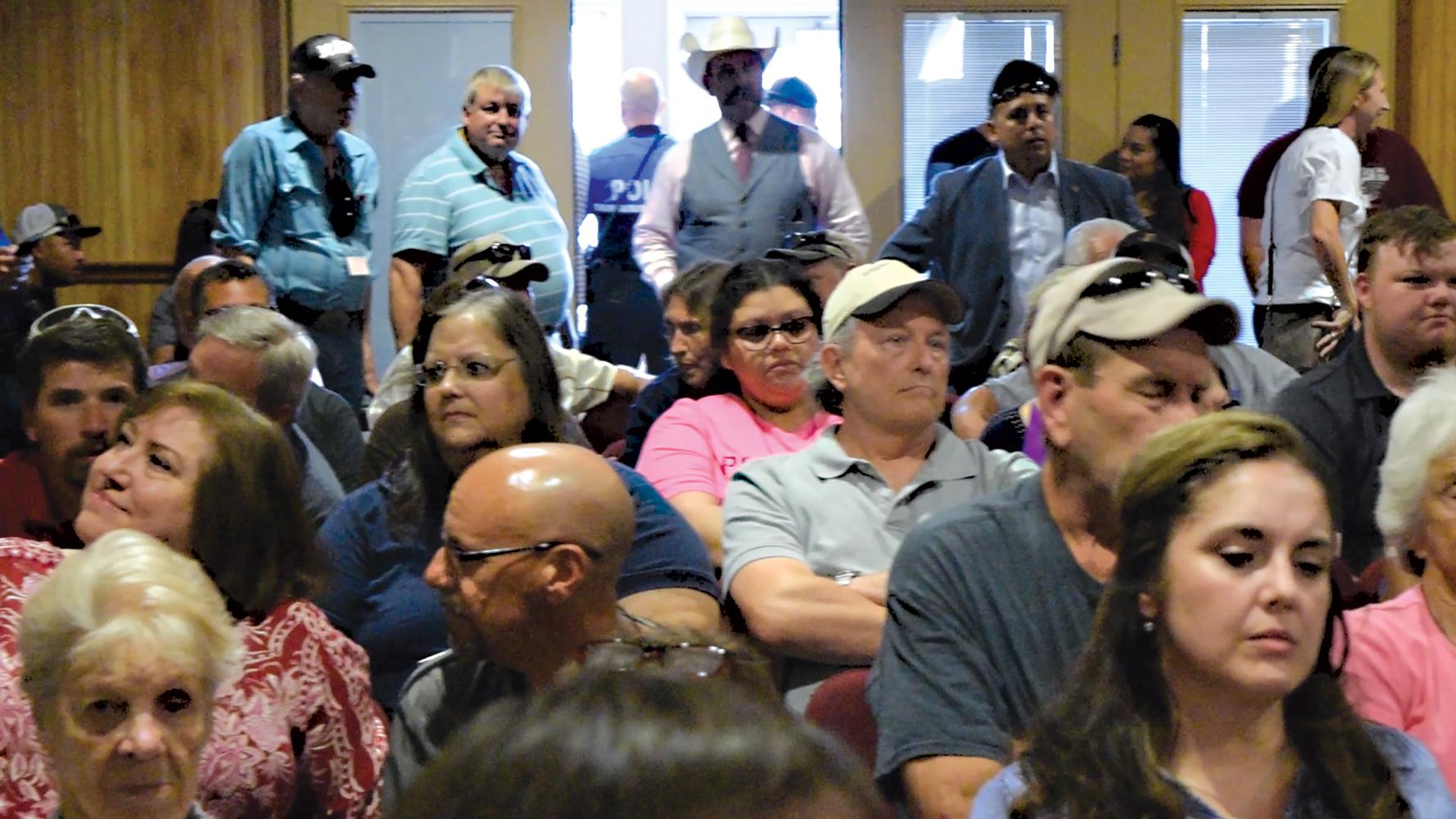 In a standing room only city council chamber room, Ferris police and fire personnel were in attendance as was, not only Ellis County Sheriff Chuck Edge, but also sheriff department personnel and many concerned citizens on both sides of the issue.