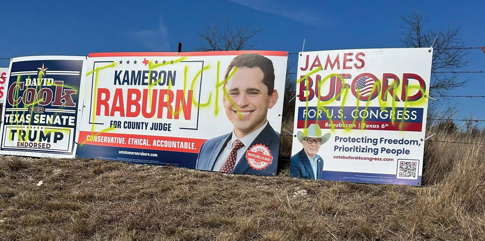 Defaced signs. Submitted photo.