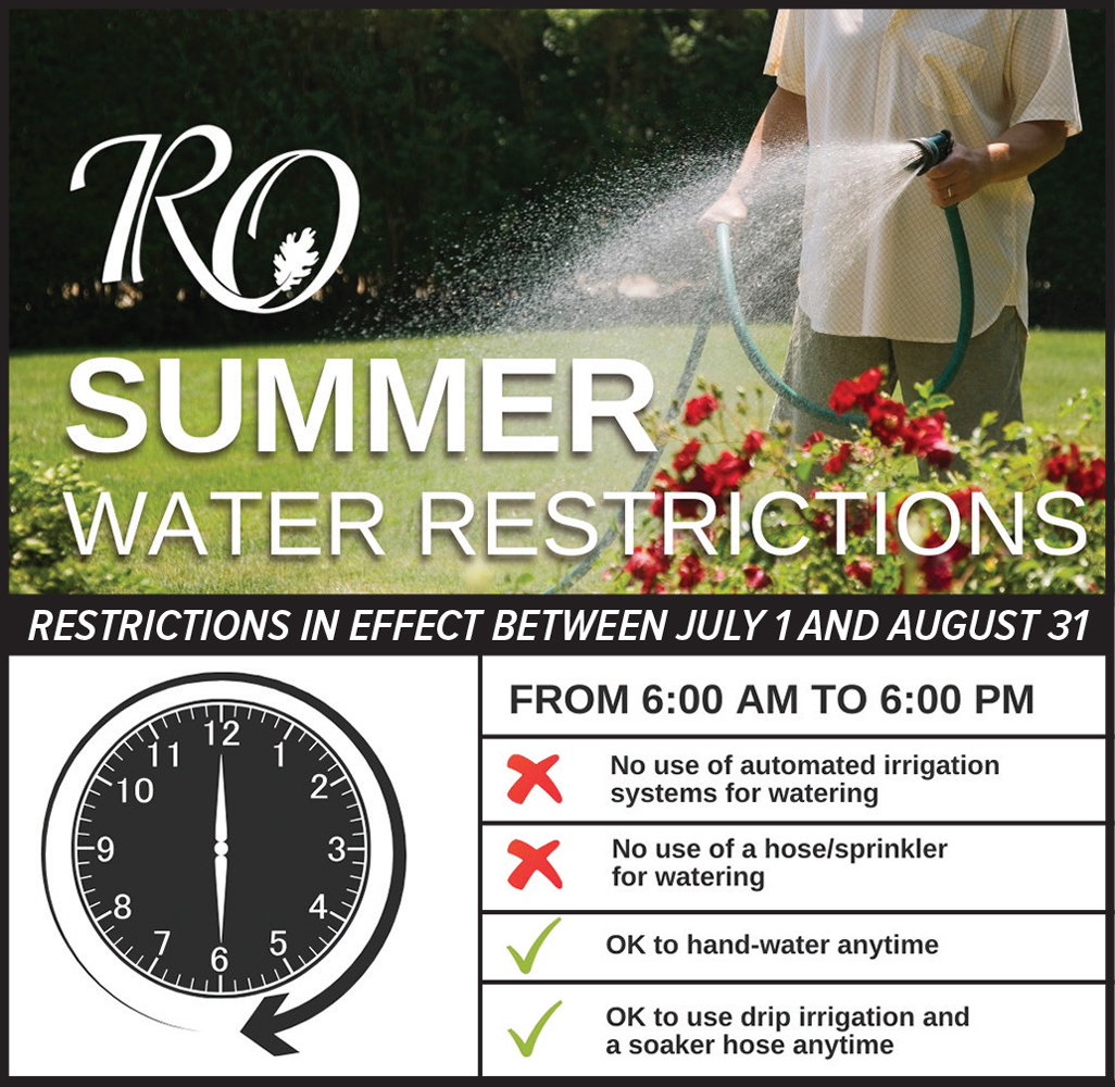 Red Oak summer water restrictions.