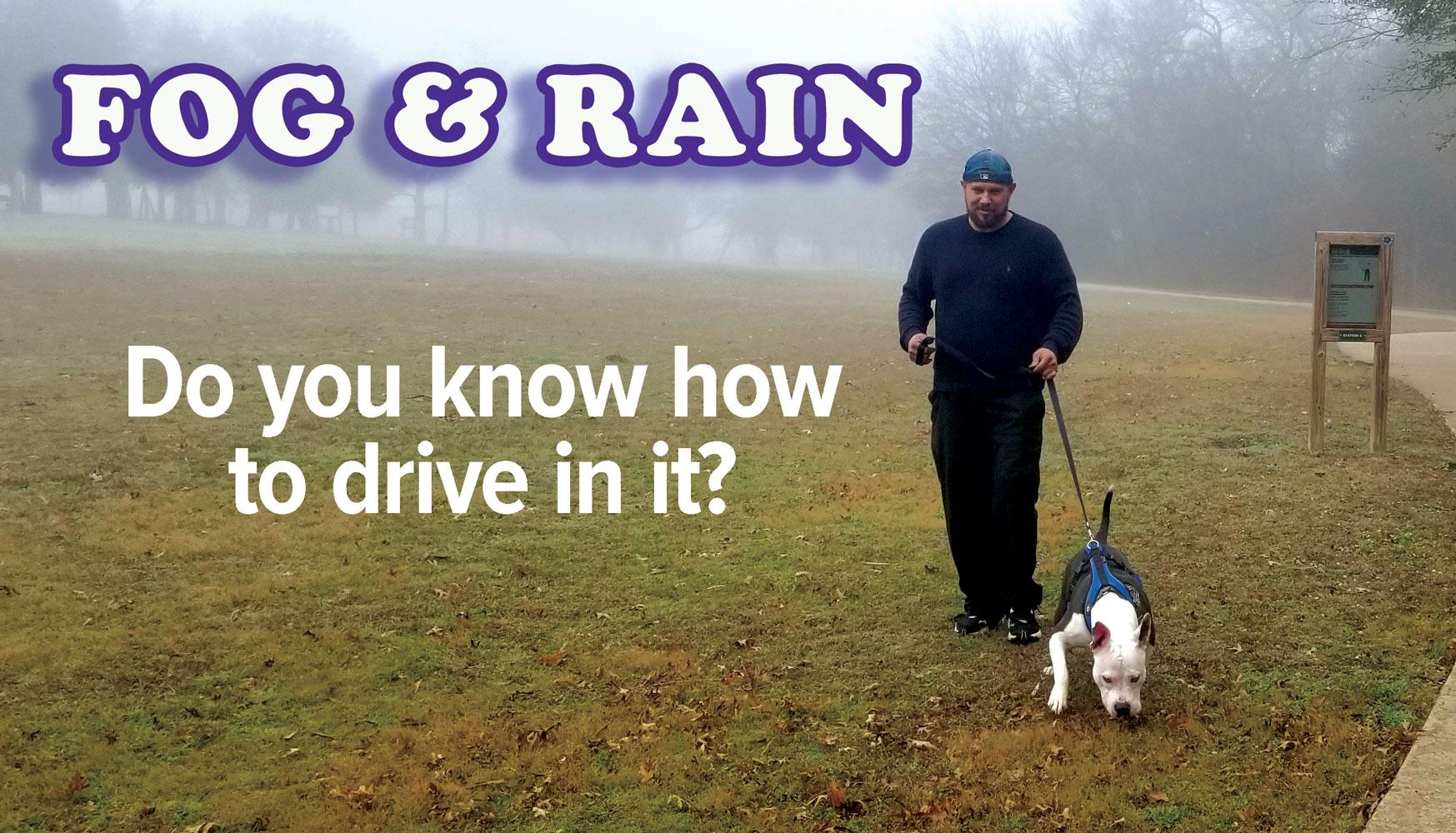 Area residents woke up Monday to be greeted by a heavy fog. Rita Cook, news editor, went on a Monday morning run in Red Oak Park. She jogged right into a dense, eerie-like fog, and almost ran straight into several fat squirrels – and a man with his dog out enjoying the morning. 