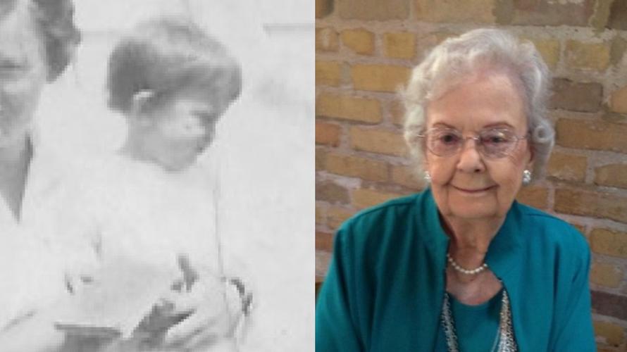 Esther Hoeffner (left) died at the age of 5 in 1918 during the Spanish flu pandemic. Her sister Selma Esther Ryan (right) died from the coronavirus at an Austin assisted living facility on Tuesday, April 14, 2020.