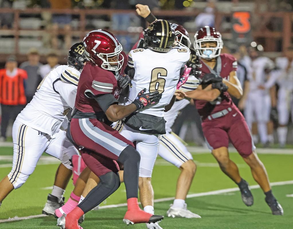 The Hawks Defense played lights out including a 4th and goal stance to preserve the shut out. Photo by Steve Patterson / Moving Pictures.