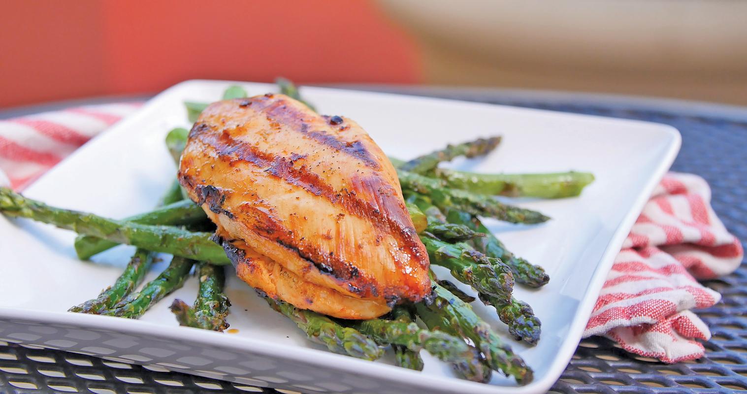 Grilled Tequila-Lime Chicken with Grilled Asparagus