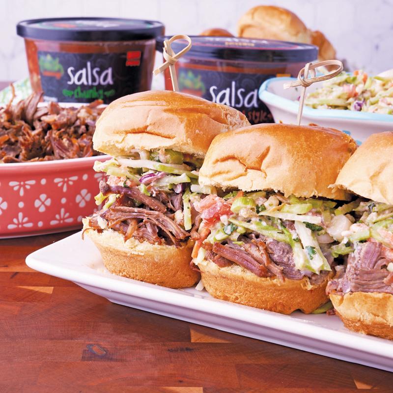 Pulled Beef and Slaw Sliders