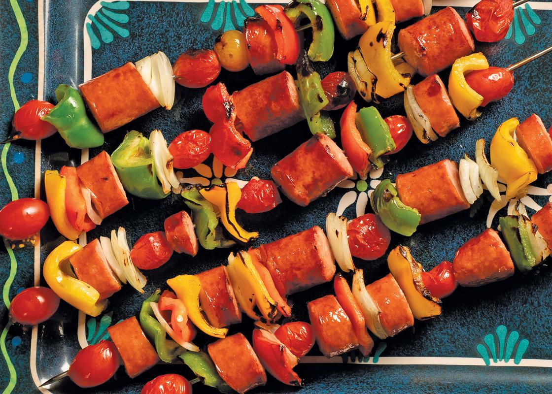 Kielbasa and Veggie Kebabs