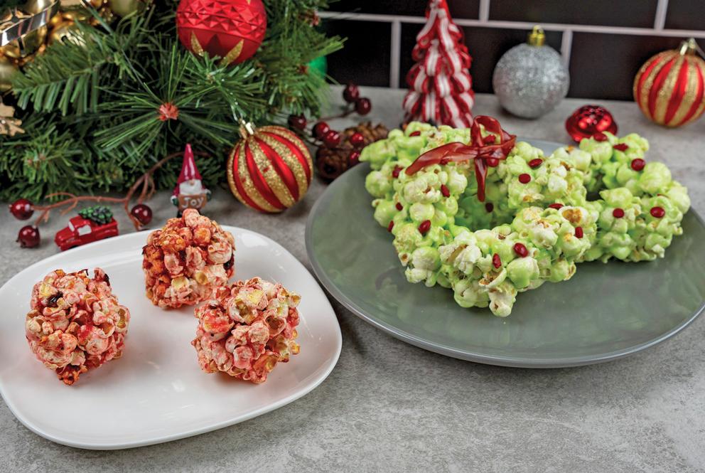 Cranberry Popcorn Balls and Holiday Wreath Popcorn Treats