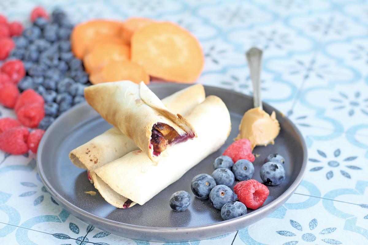 Peanut Butter and Jelly Sweetpotato Taquitos