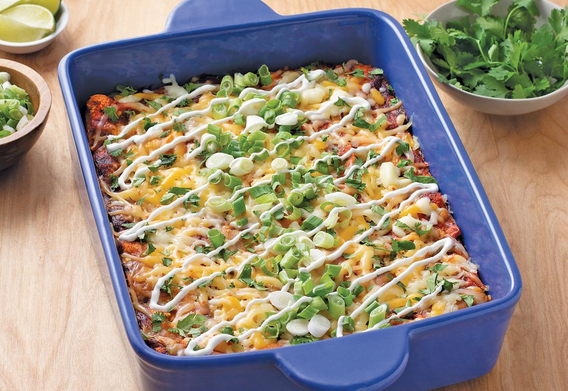 California-Style Cheesy Enchilada Casserole