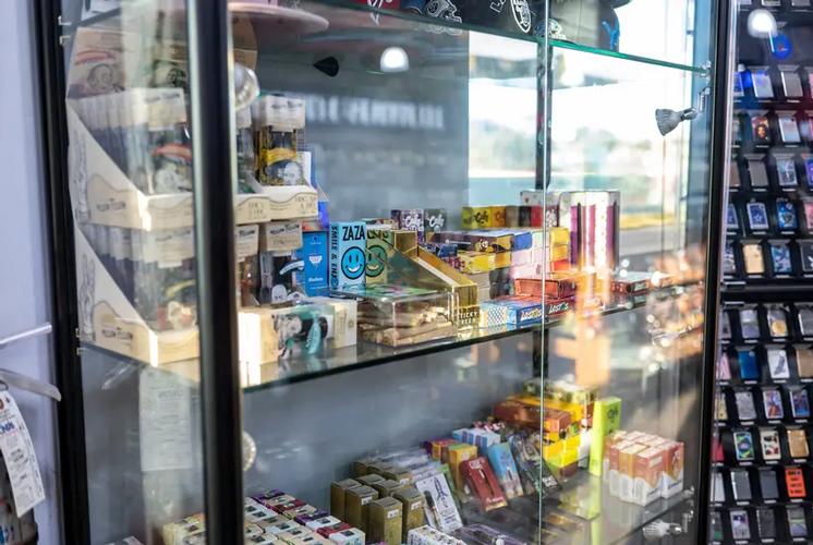 Various Delta 8 THC products on display at a convenience store in Spring Branch on Feb. 9, 2023. Credit: Sergio Flores for The Texas Tribune