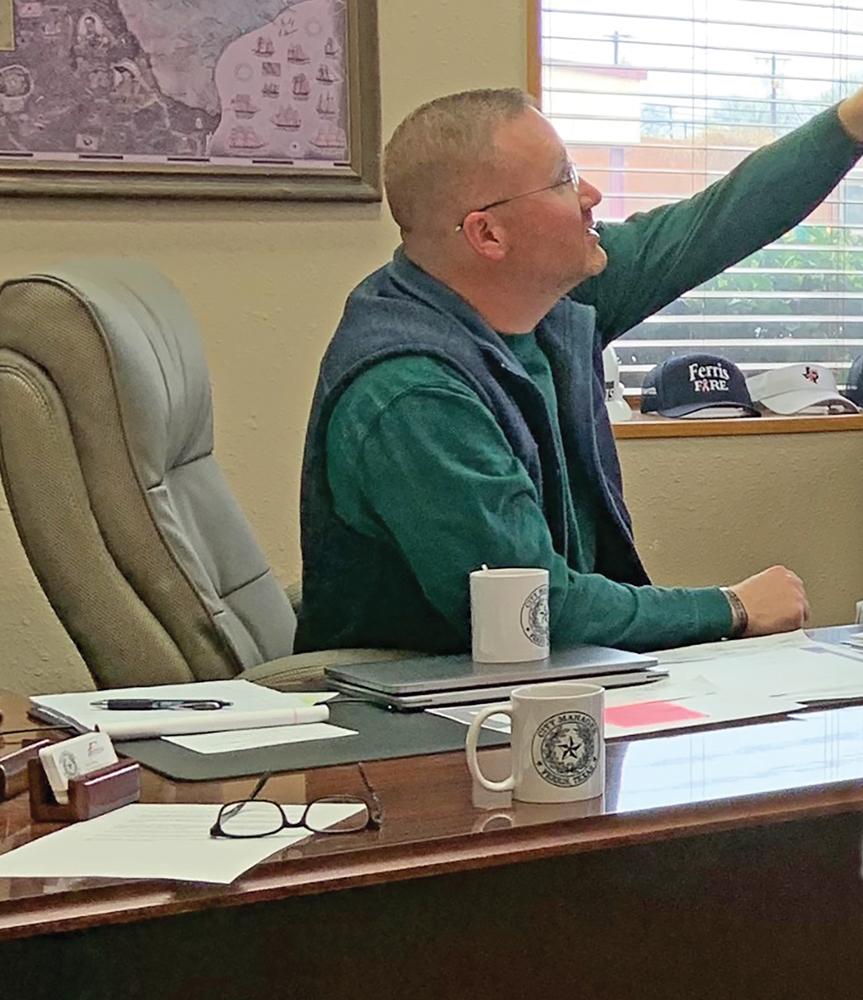 Ferris City Manager Brooks Williams goes over the street improvements projects.